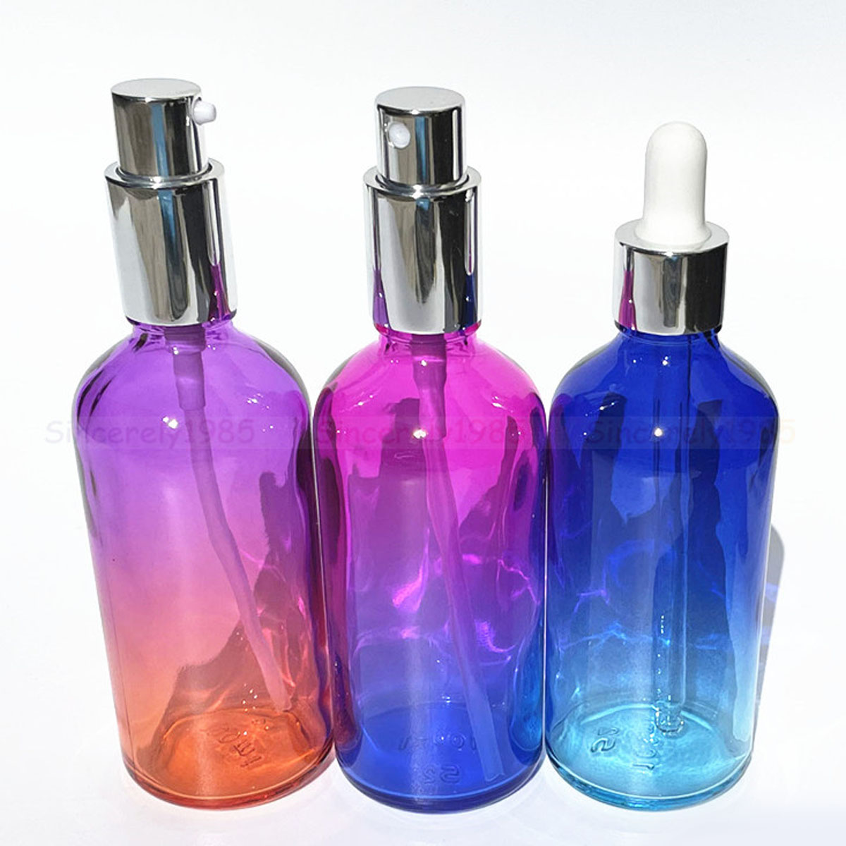 Juice Bottle Dropper - 1X 3x 100ml Gradient Color glass