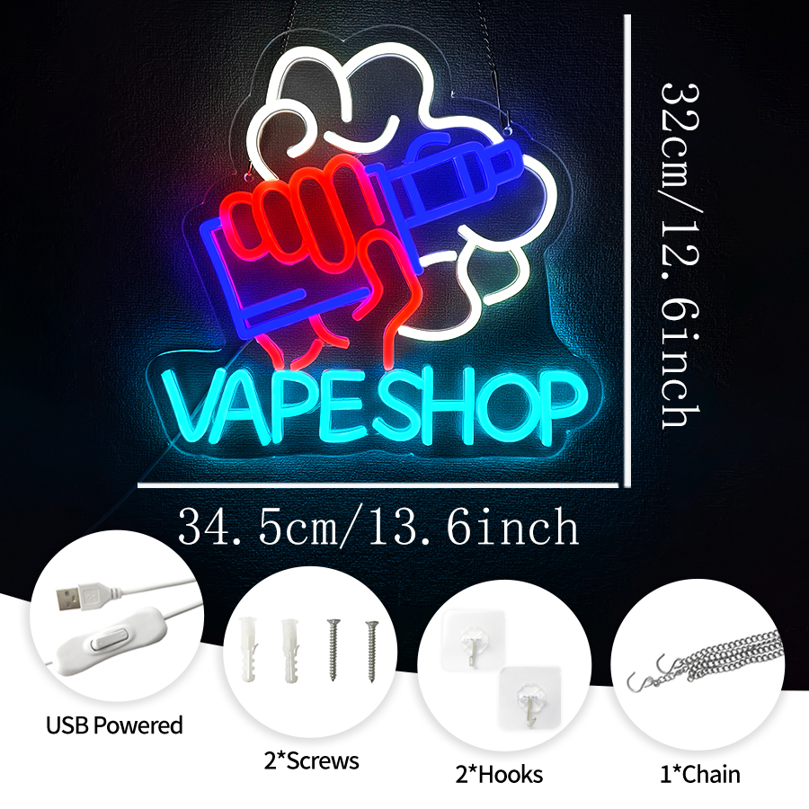 VAPE Shop Neon Sign for Smoke  – Vaping Store Bewertung und Preis