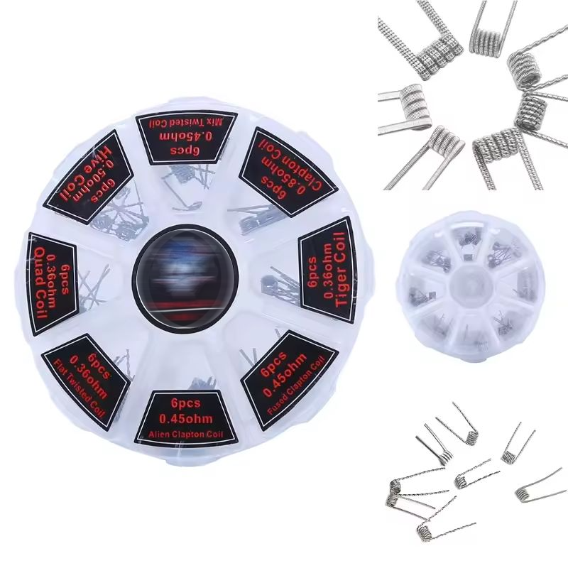 48Pcs/Set Pre Built Coils RTA  – Clapton Wire Pre Built Bewertung und Preis