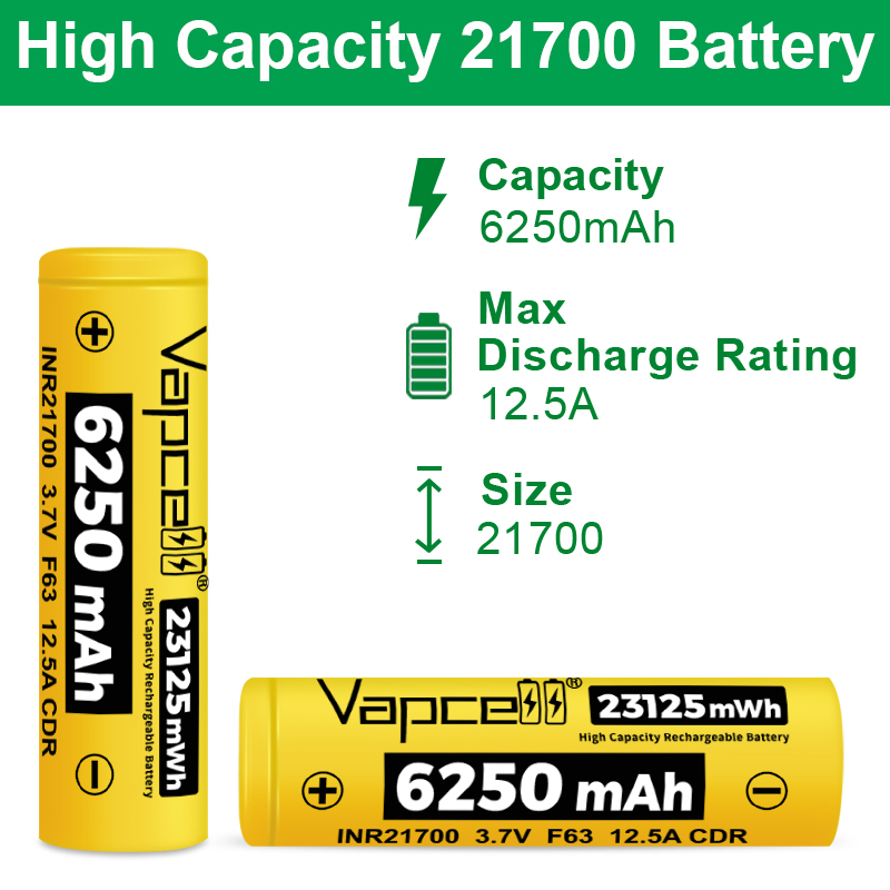 New Vapcell F63 21700 Battery  – Vape Battery 18650 Bewertung und Preis