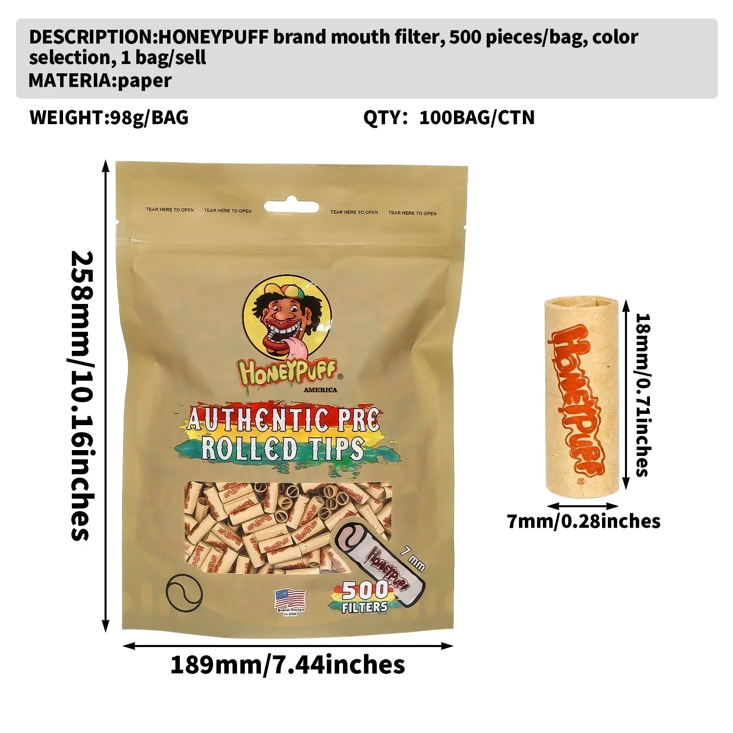 500Pcs/Lot Natural Unrefined P – Smoking & Vaping Accessories Bewertung und Preis